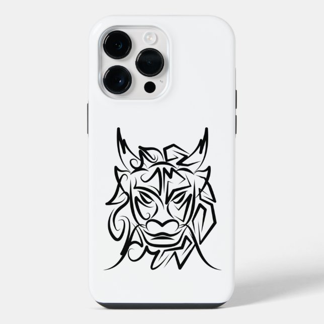 Black and White Tribal Dragon iPhone Case (Back)