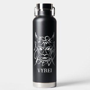 Black and White Tribal Dragon Water Bottle
