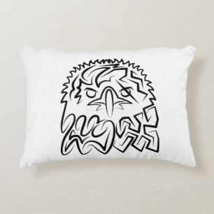 Black and White Tribal Eagle Accent Pillow