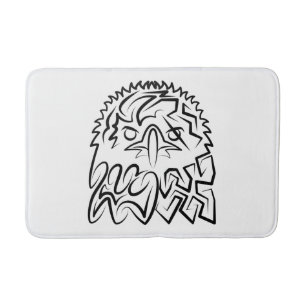 Black and White Tribal Eagle Bath Mat