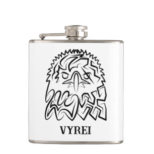 Black and White Tribal Eagle Hip Flask