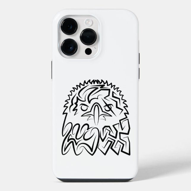 Black and White Tribal Eagle iPhone Case (Back)