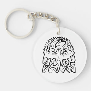 Black and White Tribal Eagle Keychain