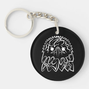Black and White Tribal Eagle Keychain