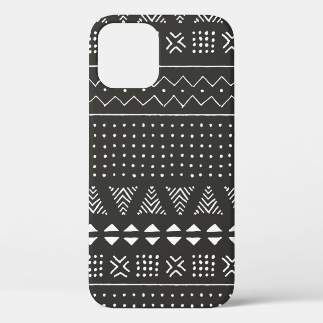 Black and white tribal ethnic pattern with geometr Case-Mate iPhone case (Back)