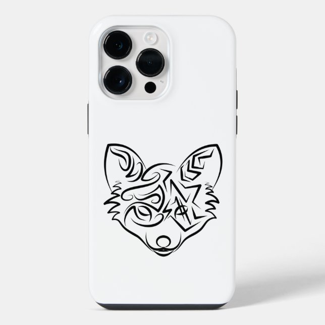 Black and White Tribal Fox iPhone Case (Back)