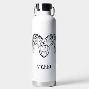 Black and White Tribal Fox Water Bottle