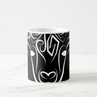 Black and White Tribal Goat / Sheep Coffee Mug
