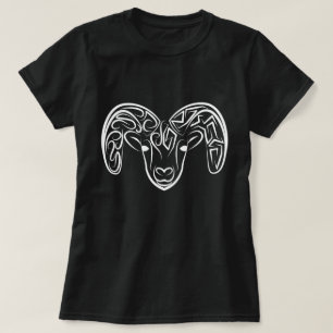 Black and White Tribal Goat / Sheep T-Shirt