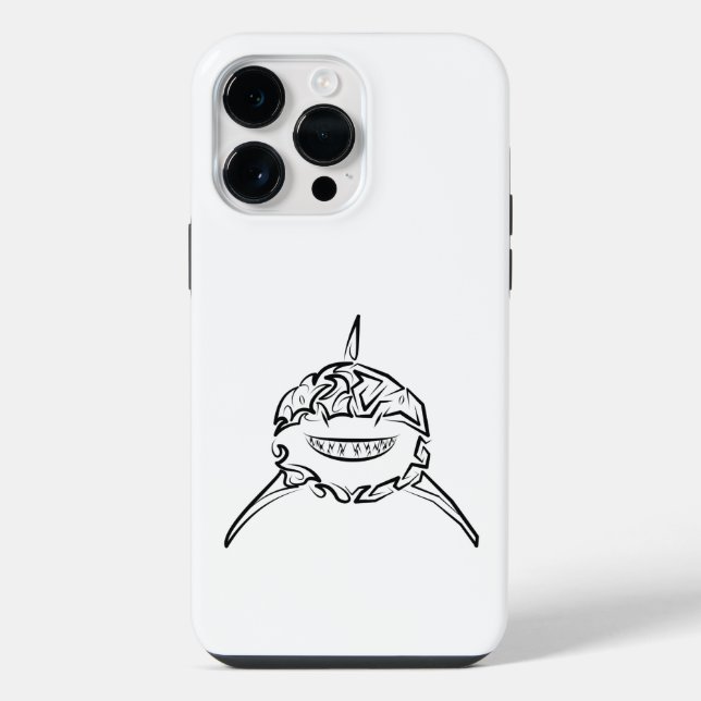 Black and White Tribal Great White Shark iPhone Case (Back)