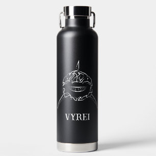 Black and White Tribal Great White Shark Water Bottle