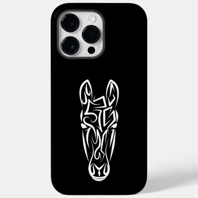 Black and White Tribal Horse Case-Mate iPhone Case (Back)