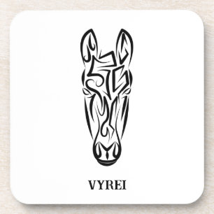 Black and White Tribal Horse Coaster