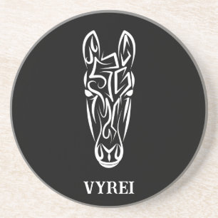 Black and White Tribal Horse Coaster