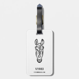 Black and White Tribal Horse Luggage Tag