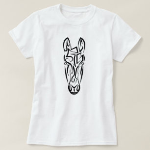 Black and White Tribal Horse T-Shirt