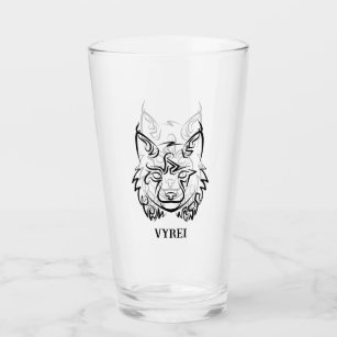 Black and White Tribal Lynx Glass