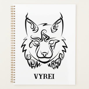 Black and White Tribal Lynx Planner