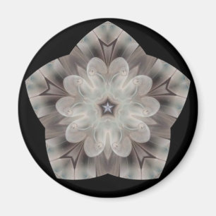 Black and White Tribal Mandala Star Unique Magnet