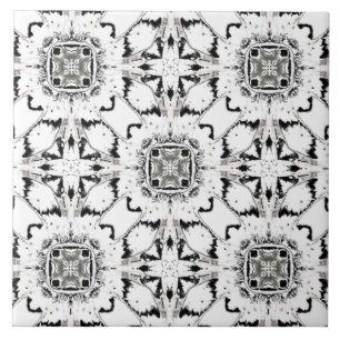 Black and White Tribal Modern Pattern Tile