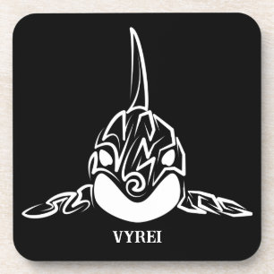 Black and White Tribal Orca Coaster