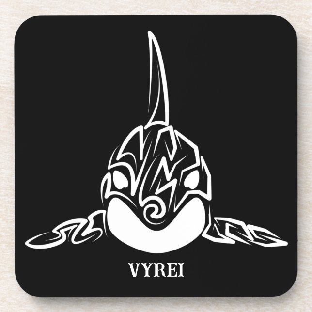 Black and White Tribal Orca Coaster (Front)