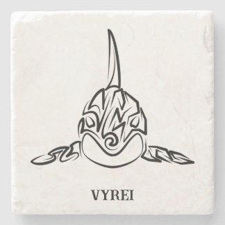 Black and White Tribal Orca Stone Coaster