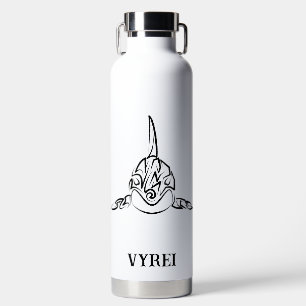Black and White Tribal Orca Water Bottle