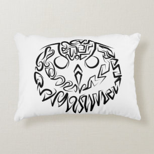 Black and White Tribal Owl Accent Pillow