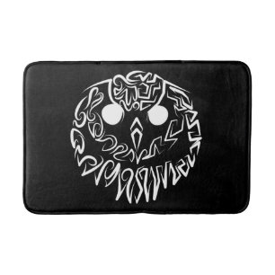 Black and White Tribal Owl Bath Mat