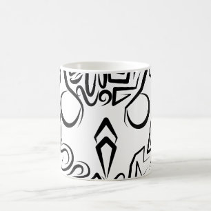 Black and White Tribal Owl Coffee Mug