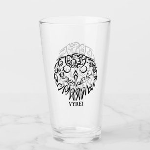 Black and White Tribal Owl Glass