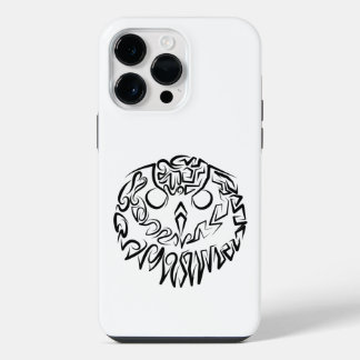 Black and White Tribal Owl iPhone 14 Pro Max Case