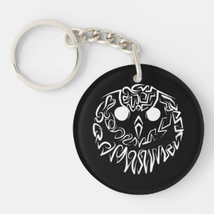 Black and White Tribal Owl Keychain