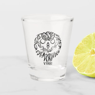 Black and White Tribal Owl Shot Glass