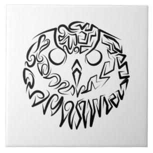 Black and White Tribal Owl Tile