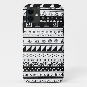Black and white Tribal pattern iPhone 11 Case