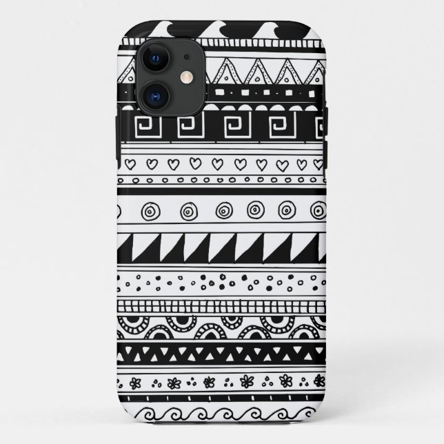Black and white Tribal pattern Case-Mate iPhone Case (Back)