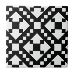 Black and white tribal pattern tile