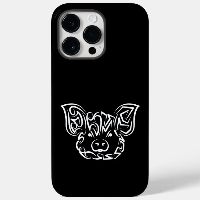Black and White Tribal Pig Case-Mate iPhone Case (Back)
