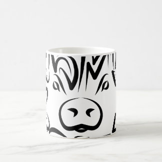 Black and White Tribal Pig Coffee Mug