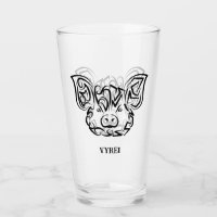 Black and White Tribal Pig