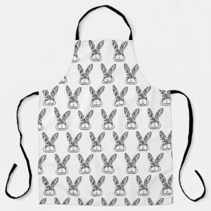 Black and White Tribal Rabbit Apron