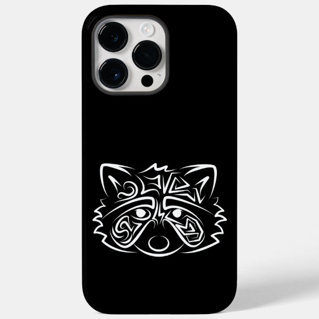 Black and White Tribal Raccoon Case-Mate iPhone Case (Back)