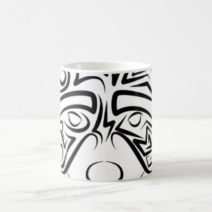 Black and White Tribal Raccoon Coffee Mug