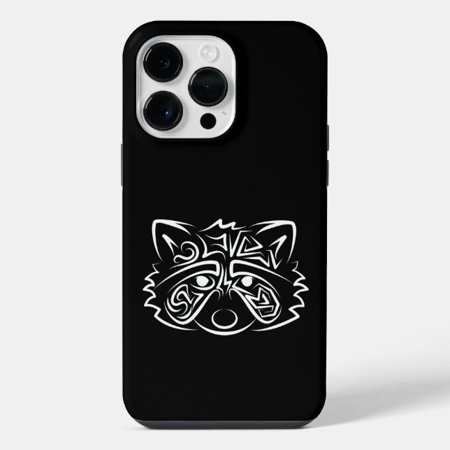 Black and White Tribal Raccoon iPhone Case (Back)
