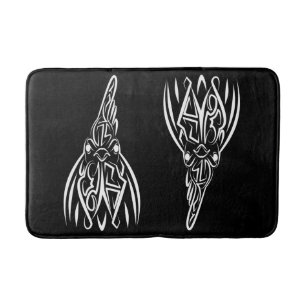 Black and White Tribal Rat Bath Mat