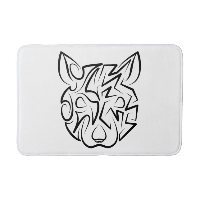 Black and White Tribal Rat Bath Mat (Front)