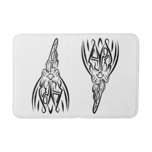 Black and White Tribal Rat Bath Mat