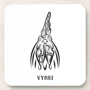 Black and White Tribal Rat Beverage Coaster